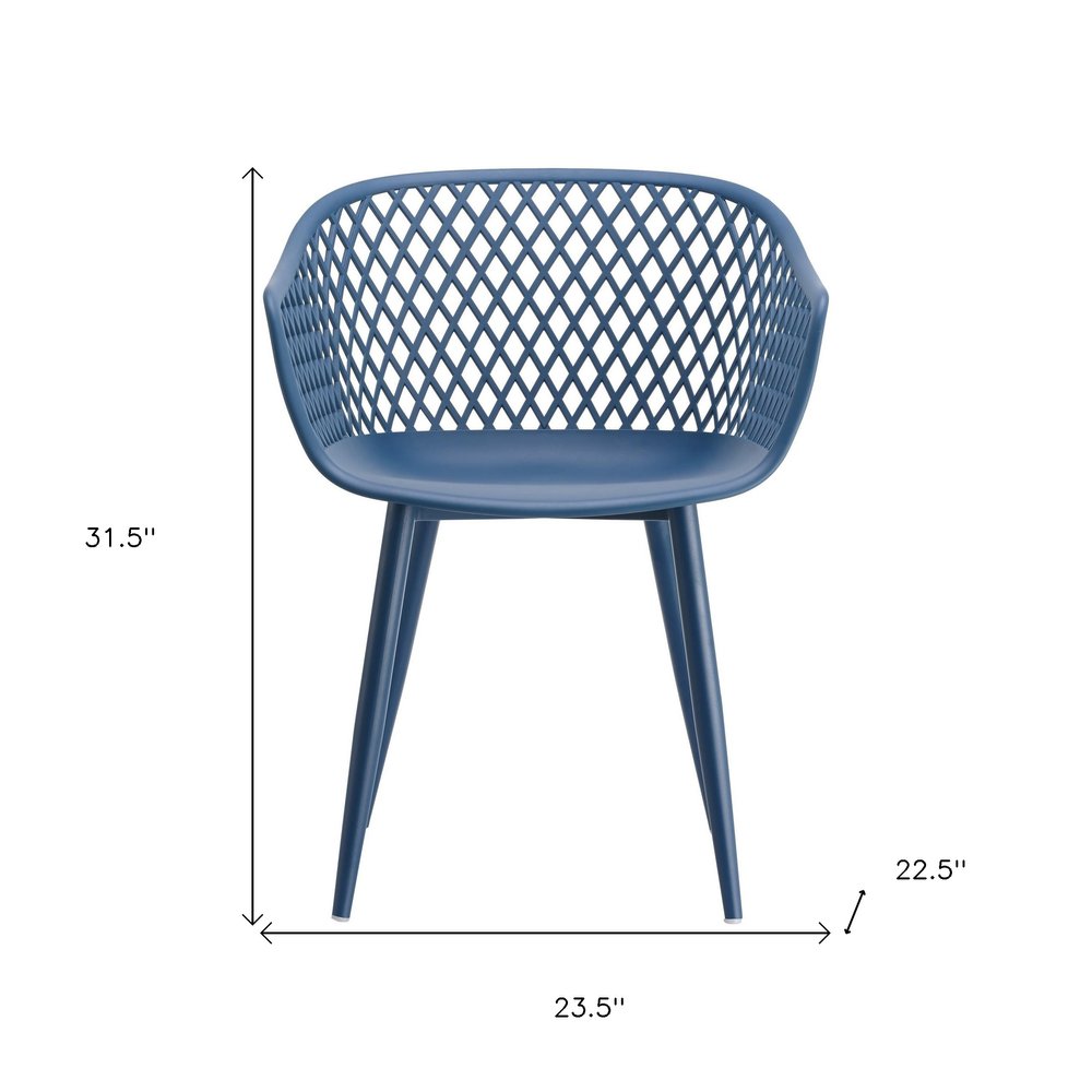 Set of Two White Heavy Duty Plastic Outdoor Stacking Dining Chairs
