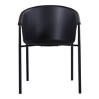 Set of Two Black Heavy Duty Plastic Outdoor Stacking Dining Chairs