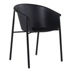 Set of Two Black Heavy Duty Plastic Outdoor Stacking Dining Chairs