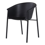Set of Two Black Heavy Duty Plastic Outdoor Stacking Dining Chairs