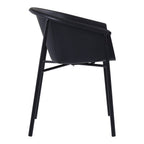 Set of Two Black Heavy Duty Plastic Outdoor Stacking Dining Chairs