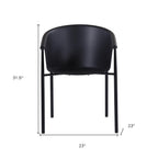 Set of Two Black Heavy Duty Plastic Outdoor Stacking Dining Chairs