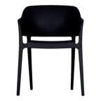 Set of Two Black Heavy Duty Plastic Outdoor Stacking Dining Chairs