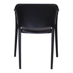 Set of Two Black Heavy Duty Plastic Outdoor Stacking Dining Chairs