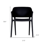Set of Two Black Heavy Duty Plastic Outdoor Stacking Dining Chairs