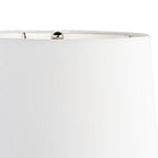22" White and Gold Mercury Glass Table Lamp With White Cone Shade