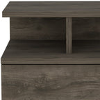 14" Brown Wood One Drawer Floating Nightstand