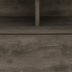14" Brown Wood One Drawer Floating Nightstand