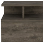 14" Brown Wood One Drawer Floating Nightstand