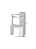 39" White Computer Desk With Hutch