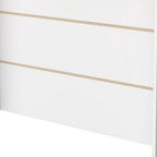 White and Natural 47" Kitchen Island With Storage