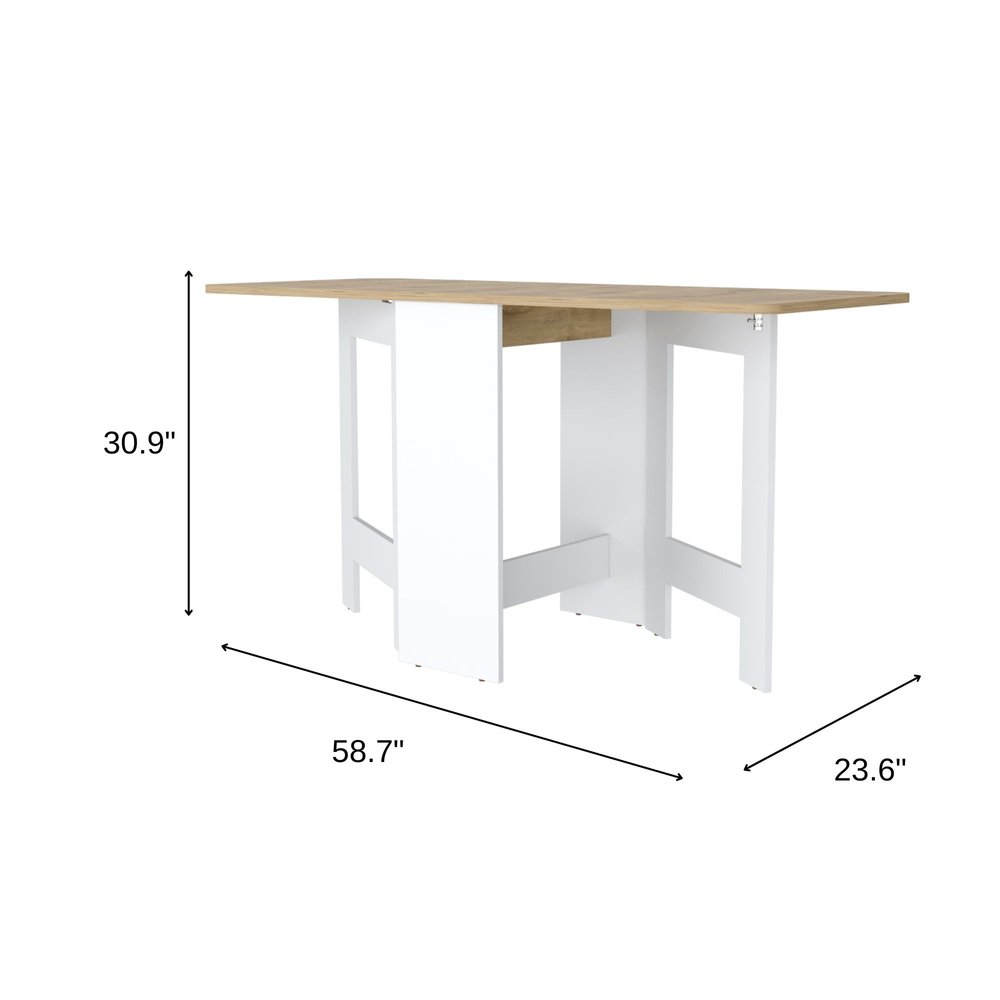 24" Wood Brown And Black Drop Leaf Trestle Base Dining Table