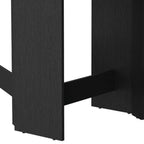 24" Wood Brown And Black Drop Leaf Trestle Base Dining Table