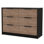 Two Piece Black And Brown Bedroom Set With Mirror