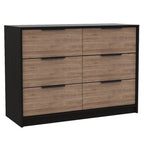 Two Piece Black And Brown Bedroom Set With Mirror