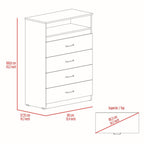 47" White Wood Two Drawer Dresser