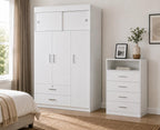 47" White Wood Two Drawer Dresser