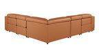 Camel Italian Leather Modular L Shaped Five Piece Corner Sectional