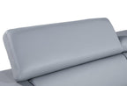 89" Black Italian Leather Sofa With Silver Legs