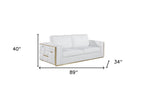 White Top Grain Leather Five Person Seating Set