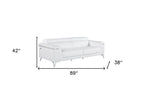 White Top Grain Leather Five Person Seating Set