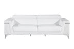 White Top Grain Leather Five Person Seating Set