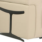 Beige Italian Leather Modular L Shaped Eight Piece Corner Sectional With Console