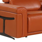 Camel Italian Leather Modular L Shaped Seven Piece Corner Sectional With Console