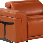 Camel Italian Leather Modular L Shaped Eight Piece Corner Sectional With Console