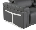 Gray Italian Leather Modular L Shaped Five Piece Corner Sectional