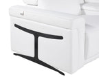 White Italian Leather Modular L Shaped Eight Piece Corner Sectional With Console