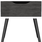 25" Gray And White Wood One Drawer Nightstand