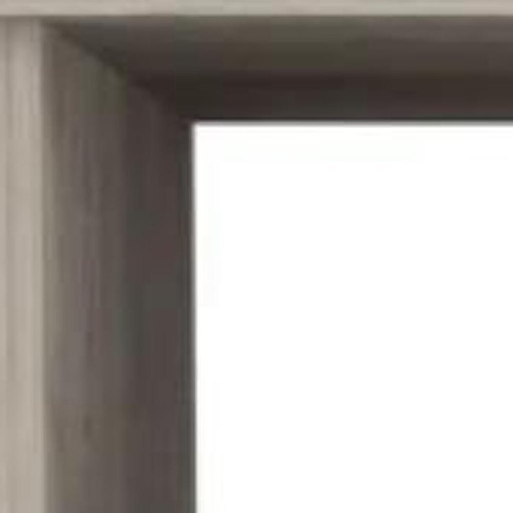 20" Light Gray Wood Two Drawer Nightstand