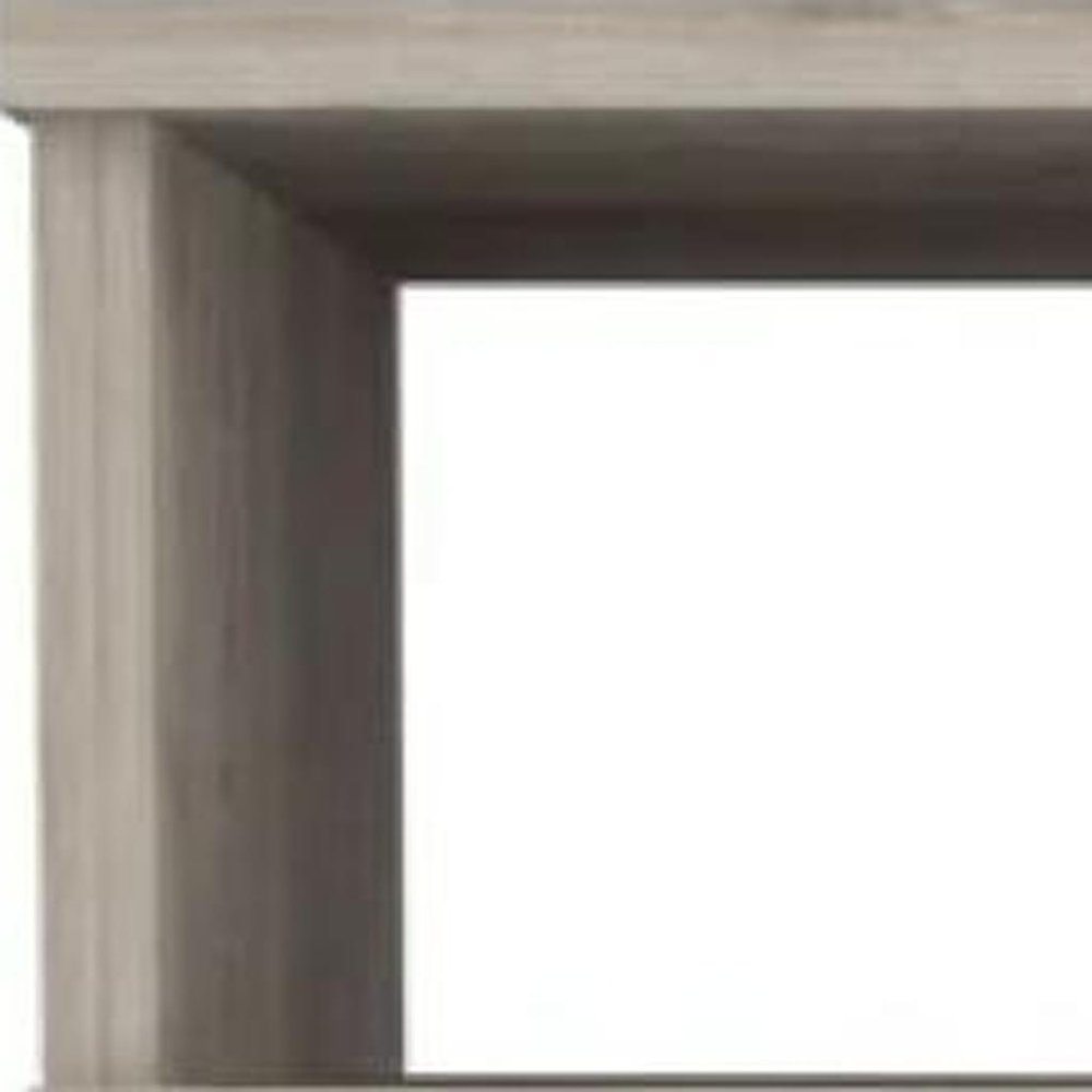 20" Light Gray Wood Two Drawer Nightstand