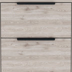 19" Light Gray Wood Two Drawer Nightstand