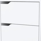 20" White Wood Two Drawer Nightstand