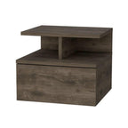14" Beige Wood One Drawer Floating Nightstand