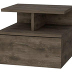 14" Beige Wood One Drawer Floating Nightstand