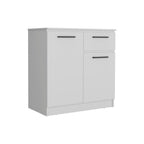 36" White Wood Single Drawer Double Dresser