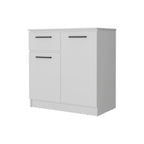 36" White Wood Single Drawer Double Dresser