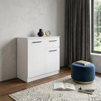 36" White Wood Single Drawer Double Dresser