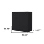 36" White Wood Single Drawer Double Dresser