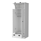 70" White Wood Three Door Single Drawer Combo Dresser