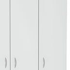 71" White Three Door Two Drawer Combo Dresser