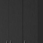 71" Black Wood Three Door Two Drawer Combo Dresser