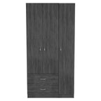 71" Dark Gray Wood Three Door Two Drawer Combo Dresser