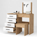 39" Natural Wood Freestanding Bathroom Vanity And Four Drawers