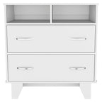 32" Oak Wood Two Drawer Dresser