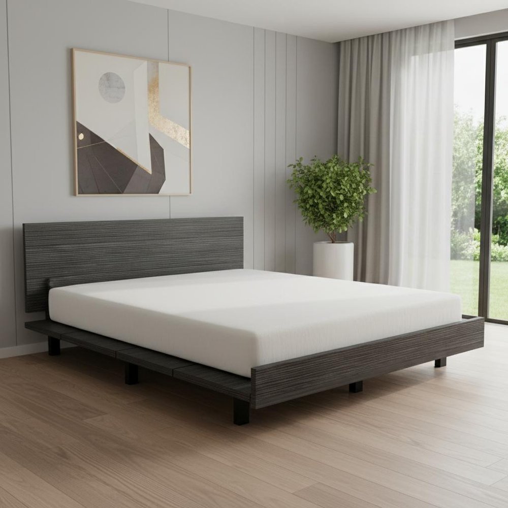 Beige Wood Twin Bed Frame