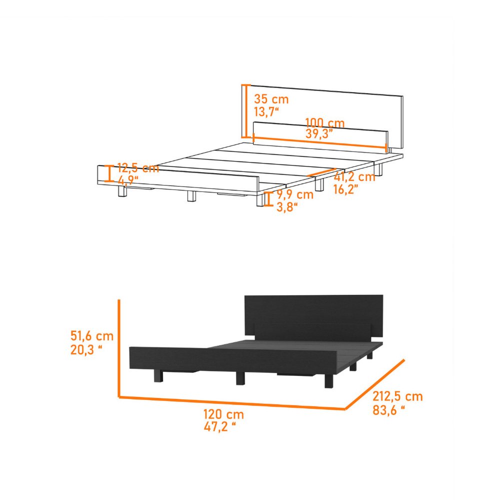 Beige Wood Twin Bed Frame
